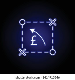 plan scheme pound arrow icon in neon style. Element of finance illustration. Signs and symbols icon can be used for web, logo, mobile app, UI, UX