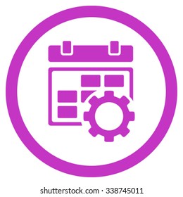 Plan Setup vector icon. Style is flat rounded symbol, violet color, rounded angles, white background.