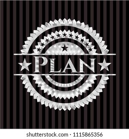 Plan silvery emblem or badge