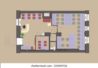 Plan a small office with straddling furniture