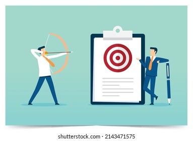 Plan or strategy in project management, goal and target, scope of work, define work to be performed agreement, Vector illustration design concept in flat style