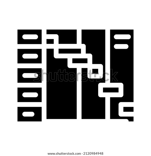plan of time\
and tasks glyph icon vector. plan of time and tasks sign. isolated\
contour symbol black\
illustration
