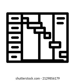 Plan der Zeit und Aufgaben Zeile Symbol Vektorgrafik. Plan der Zeit und Aufgaben Zeichen. isoliertes Kontursymbol