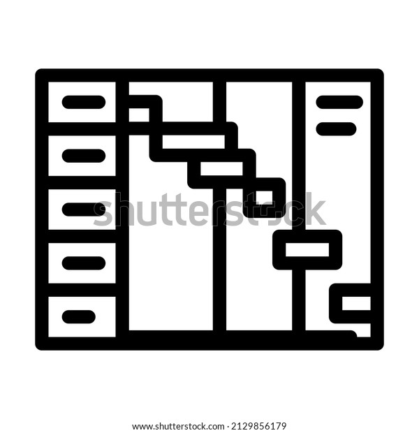 plan of time\
and tasks line icon vector. plan of time and tasks sign. isolated\
contour symbol black\
illustration