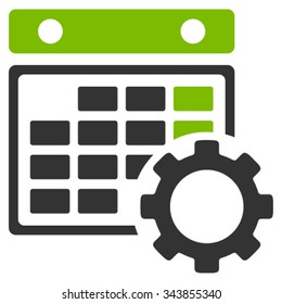 Plan Tools vector icon. Style is bicolor flat symbol, eco green and gray colors, rounded angles, white background.