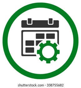 Plan Tuning vector icon. Style is bicolor flat rounded symbol, green and gray colors, rounded angles, white background.