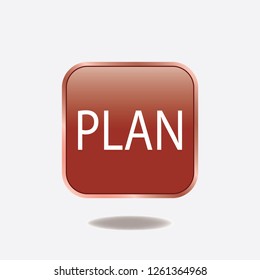 Plan vector button, web design element