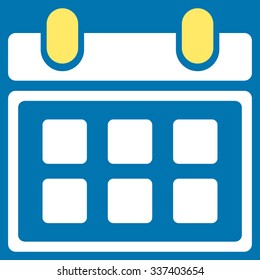 Plan vector icon. Style is bicolor flat symbol, yellow and white colors, rounded angles, blue background.