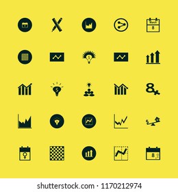 plan vector icons set. with money ideas, growing graph, descending graph and statistics in set