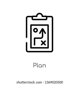 plan vector line icon. Simple element illustration. plan outline icon from football concept. Can be used for web and mobile