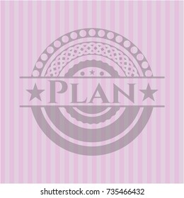 Plan vintage pink emblem