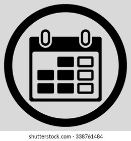 Plan Week vector icon. Style is flat rounded symbol, black color, rounded angles, light gray background.