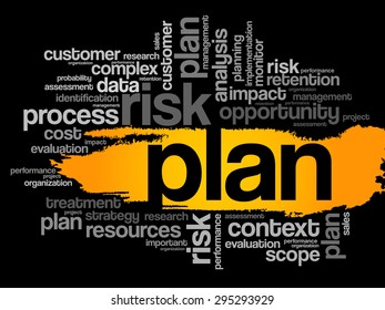 Plan word cloud, business concept