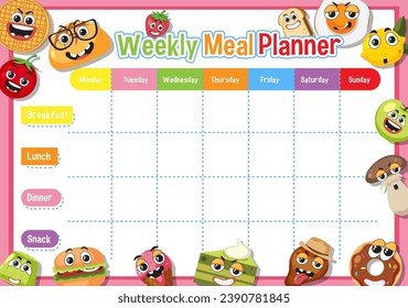 Plan your children's meals for the week with this comprehensive schedule