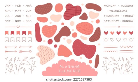 Plan your day. A planning set on a white background.