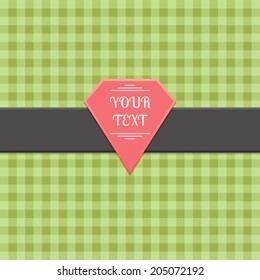 Planar texture in the box with a dark green stripe down the middle of the broad and polygonal shapes for text