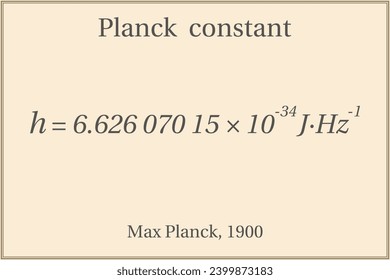 Planck constant. Education. Science. Formula. Vector illustration.