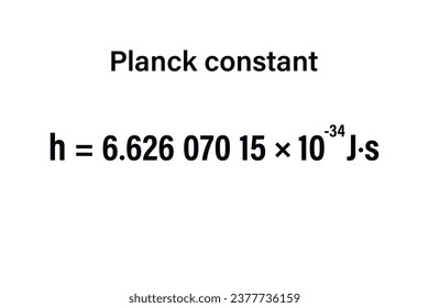 Planck constant on the white background. Education. Science. Important Physics Formula. Vector illustration.