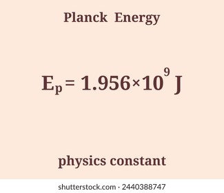 Planck Energy. Física constante. Educación. Ciencia. Ilustración vectorial.