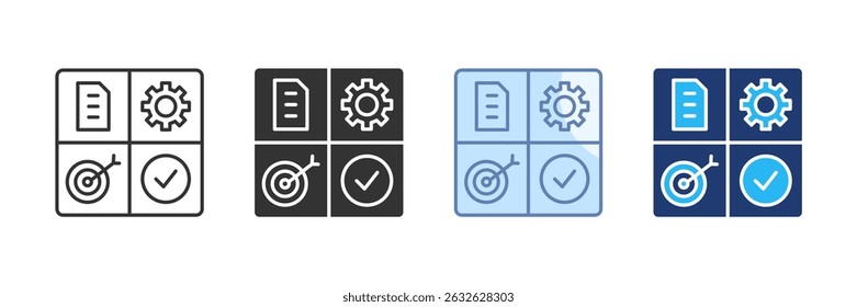 Plan-Do-Check-Act Icon Set Multiple Style Collection