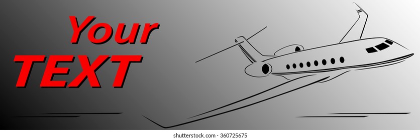 Plane abstract lines vector logo. Vector illustration