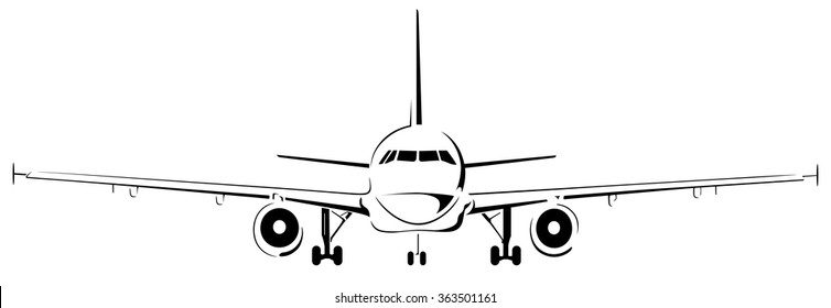 Plane abstract lines vector logo. Vector illustration