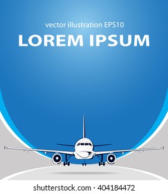 Plane abstract lines vector logo. Vector illustration