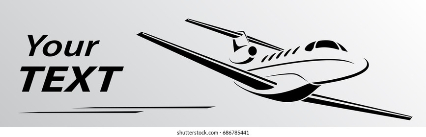 Plane abstract lines vector logo. Vector illustration