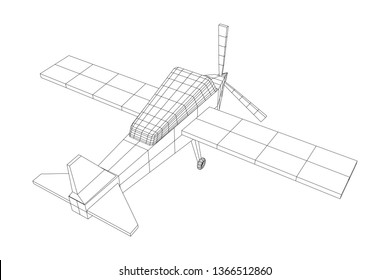 Plane Abstract polygonal wireframe airplane. Travel aircraft, tourism and vacation concept. Wireframe low poly mesh vector illustration