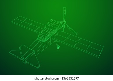 Plane Abstract polygonal wireframe airplane. Travel aircraft, tourism and vacation concept. Wireframe low poly mesh vector illustration