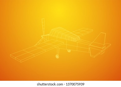 Plane Abstract polygonal wireframe airplane. Travel aircraft, tourism and vacation concept. Wireframe low poly mesh vector illustration