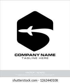 plane abstract transportation logo template