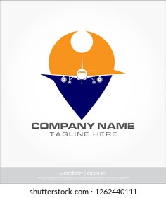 plane abstract transportation logo template