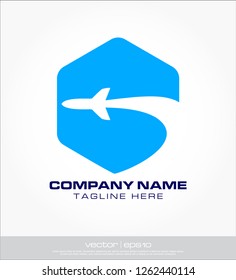 plane abstract transportation logo template