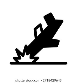 Ilustración de diseño de símbolo de Vector de icono de accidente de avión
