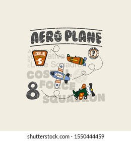 plane, aero plane, vector, cartoon, design, kid
