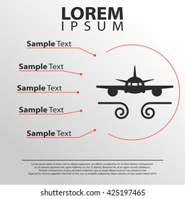 plane air turbulence icon. plane air turbulence infographics template