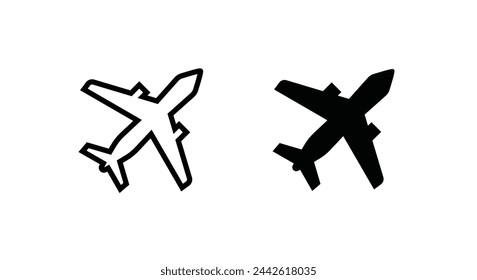 Flugzeug, Flugzeug, Flugreise, Flugzeug-Flug-Icons-Taste, Vektor, Zeichen, Symbol, Logo, Illustration, bearbeitbare Strich, flache Design-Stil isoliert auf weißem linearem Piktogramm