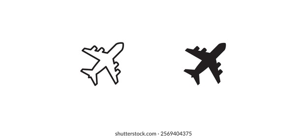 Plane, aircraft, Airplane travel, air plane flight icons button, vector, sign, symbol, logo, illustration, editable stroke, flat design style isolated on white linear pictogram