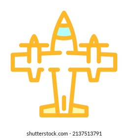 Flugzeugfarbsymbol, Vektorgrafik. Flugzeugschild. einzelne Symbolillustration