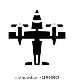 vector de icono de glifo de avión. señal de avión. símbolo de contorno aislado ilustración negra