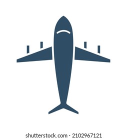 Plane, aircraft icon, outline vector sign, glyph style pictogram isolated on white. Airport symbol, logo illustration. Editable stroke. Pixel perfect.