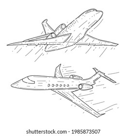 diseño vectorial de líneas de aviones