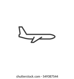 Plane, aircraft line icon, outline vector sign, linear pictogram isolated on white. Symbol, logo illustration