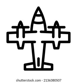 plane aircraft line icon vector. plane aircraft sign. isolated contour symbol black illustration