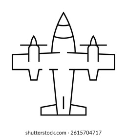 plane aircraft line icon vector. plane aircraft sign. isolated contour symbol black illustration