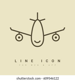 plane aircraft line vector icon