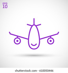 plane aircraft line vector icon