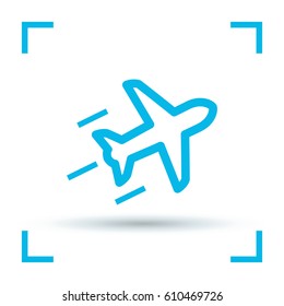 plane aircraft line vector icon