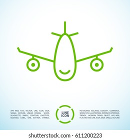 plane aircraft line vector icon